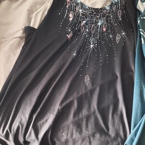 Multiple Sleeveless Tops with Sparkling Designs 5XL